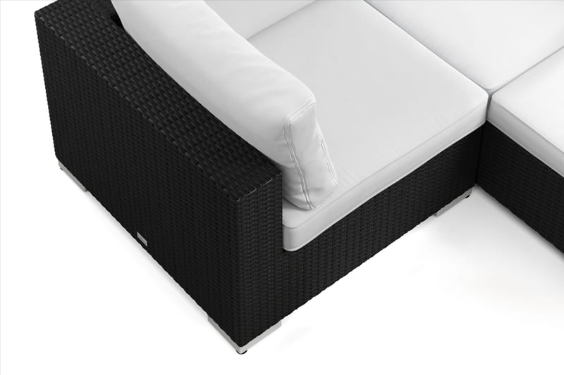 Bahamas U-formad utomhus loungegrupp 8-sits med vändbar divan och bord med hylla - Svart - Products - Utemöbler & utemiljö - Loungemöbler - Loungeset & loungegrupp