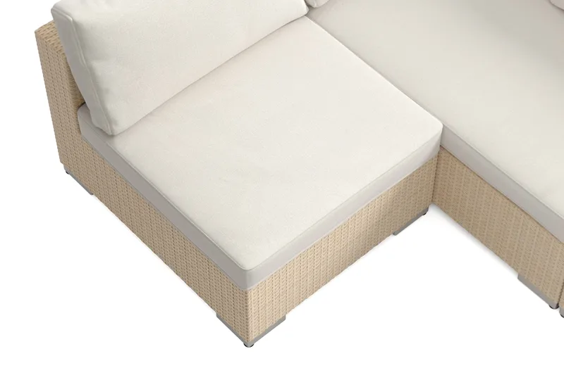 Bahamas U-formad utomhus loungegrupp med öppet avslut, 7-sits med bord - Beige - Products - Utemöbler & utemiljö - Loungemöbler - Loungeset & loungegrupp