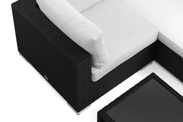 Bahamas U-formad utomhus loungegrupp med stängt avslut, 7-sits med bord och hylla - Svart - Products - Utemöbler & utemiljö - Loungemöbler - Loungeset & loungegrupp