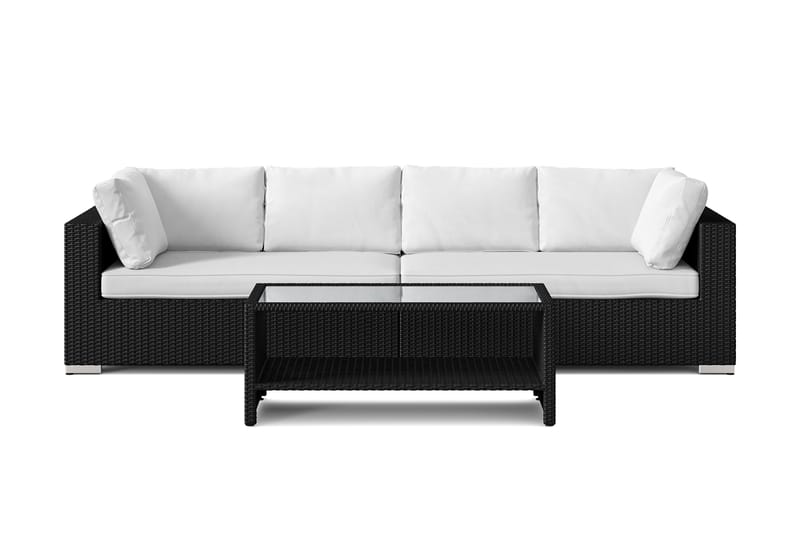 Bahamas utesoffa 4-sits med bord och hylla - Svart - Products - Utemöbler & utemiljö - Loungemöbler - Loungeset & loungegrupp
