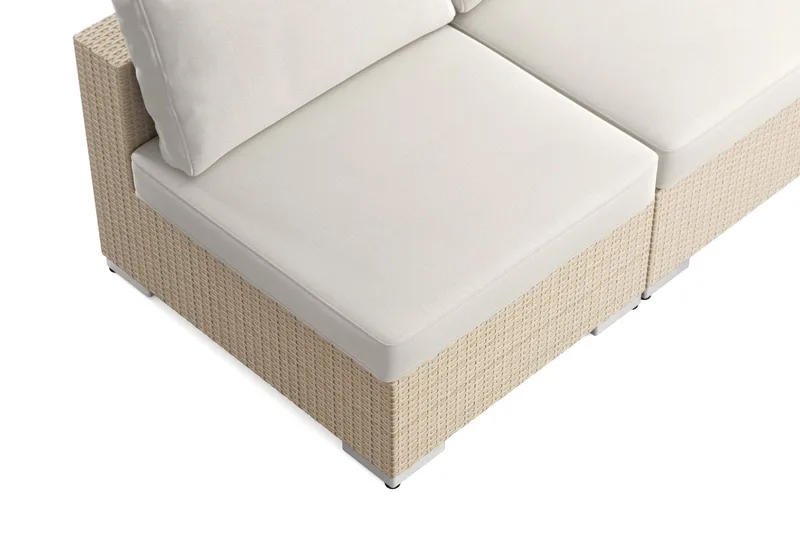 Bahamas utomhus hörnsoffa 7-sits vändbar med öppet avslut och bord med hylla - Beige - Products - Utemöbler & utemiljö - Loungemöbler - Loungeset & loungegrupp