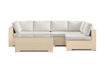 Bahamas utomhus loungegrupp 5-sits med vändbar schäslong och bord - Beige - Products - Utemöbler & utemiljö - Loungemöbler - Loungeset & loungegrupp