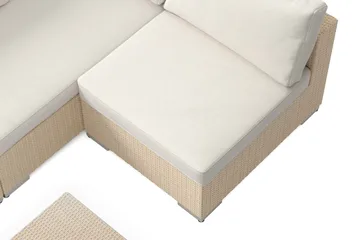 Bahamas utomhus loungegrupp 5-sits med vändbar schäslong och bord - Beige - Products - Utemöbler & utemiljö - Loungemöbler - Loungeset & loungegrupp