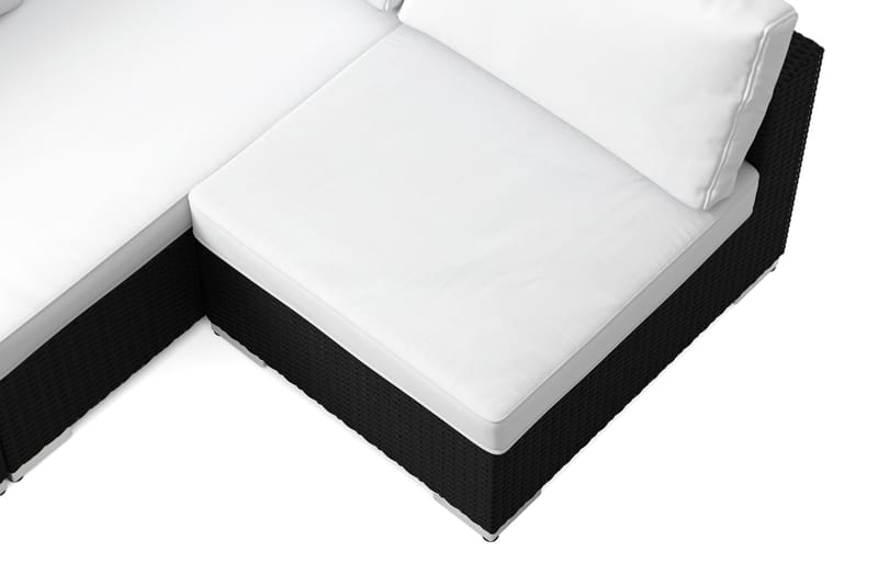 Bahamas utomhus loungegrupp 6-sits med vändbar schäslong och bord med hylla - Svart - Products - Utemöbler & utemiljö - Loungemöbler - Loungeset & loungegrupp