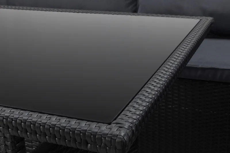 James Light Soffgrupp och Loungegrupp Utomhus  5-sits i konstrotting för Trädgård och Uteplats - Svart / Svarta dynor - Products - Utemöbler & utemiljö - Loungemöbler - Loungeset & loungegrupp