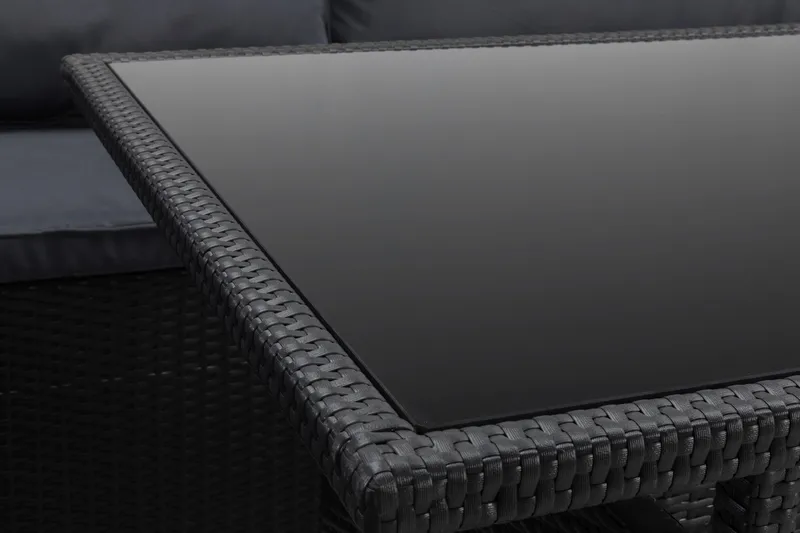 James Light Soffgrupp och Loungegrupp Utomhus 5-sits i konstrotting för trädgård och uteplats - Svart / Svarta dynor - Products - Utemöbler & utemiljö - Loungemöbler - Loungeset & loungegrupp