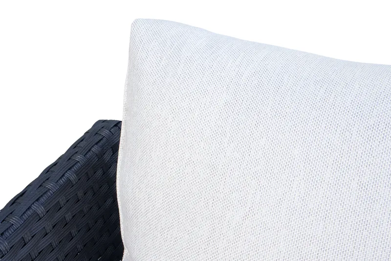 James Light Stor L-formad vändbar loungegrupp utomhus i konstrotting med förvaring och vita dynor - Svart - Products - Utemöbler & utemiljö - Loungemöbler - Loungeset & loungegrupp