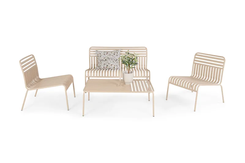 Jarva Liten 4-sits Soffgrupp Utomhus i metall - Beige - Products - Utemöbler & utemiljö - Loungemöbler - Loungeset & loungegrupp