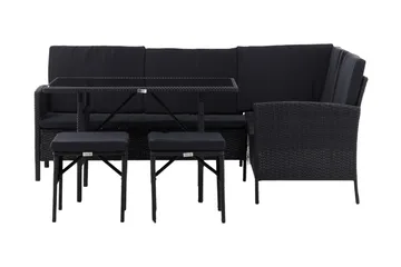 Knock Hörnsoffa Utomhus - Svart - Products - Utemöbler & utemiljö - Loungemöbler - Loungeset & loungegrupp