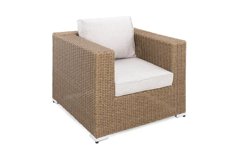 Marcus Loungefåtölj med Dyna - Utefåtölj Rotting Utemöbler, Natur Brun