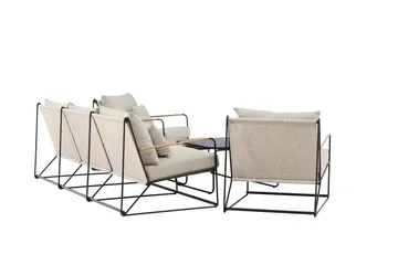 Palazzo Soffgrupp Utomhus 5-sits - Svart/Beige - Products - Utemöbler & utemiljö - Loungemöbler - Loungeset & loungegrupp