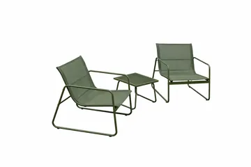 Pelanda Caféset Utomhus - Bord med frostad glasskiva och fåtöljer i stål - Grön - Products - Utemöbler & utemiljö - Loungemöbler - Loungeset & loungegrupp