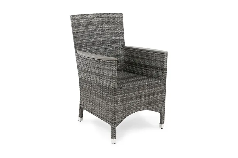 Thor Lyx Utefåtölj med Armledare - Loungefåtölj för Utemöbler i Konstrotting, Grå