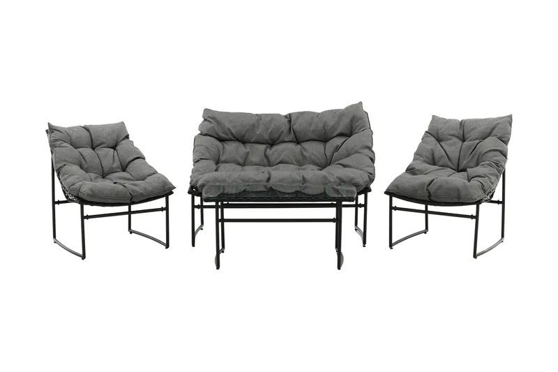 Tina Loungegrupp Utomhus 4-sits, Svart