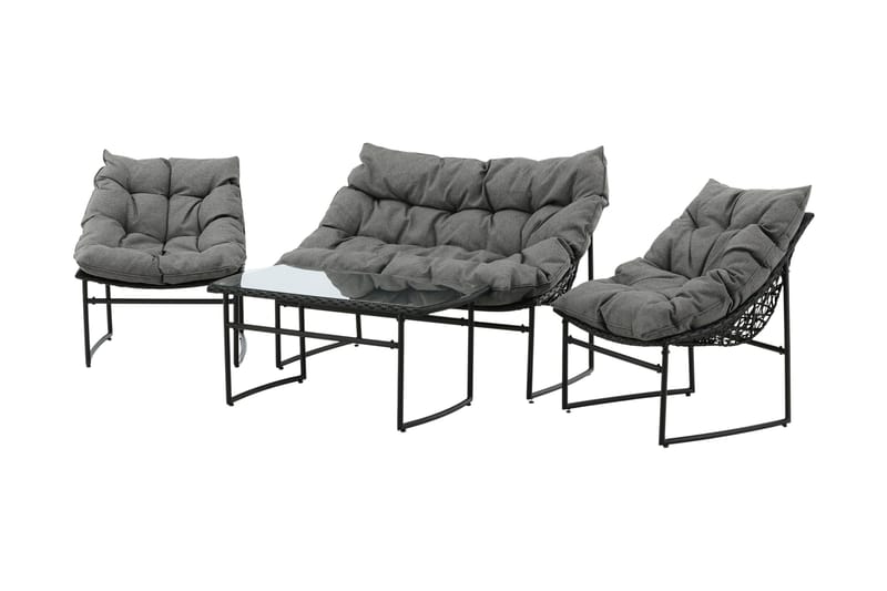 Tina Loungegrupp Utomhus 4-sits - Svart - Products - Utemöbler & utemiljö - Loungemöbler - Loungeset & loungegrupp