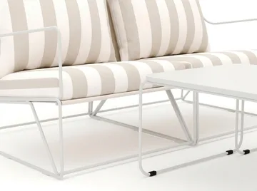 Usteryd 2 sits Loungesoffa med satsbord - Beige/Striped - Products - Utemöbler & utemiljö - Loungemöbler - Loungeset & loungegrupp