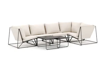 Usteryd utomhus hörnsoffa 5-sits vändbar - Svart/Beige - Products - Utemöbler & utemiljö - Loungemöbler - Loungeset & loungegrupp