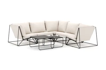 Usteryd utomhus hörnsoffa 5-sits vändbar - Svart/Beige - Products - Utemöbler & utemiljö - Loungemöbler - Loungeset & loungegrupp
