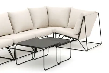 Usteryd utomhus hörnsoffa 6-sits vändbar - Svart/Beige - Products - Utemöbler & utemiljö - Loungemöbler - Loungesoffor