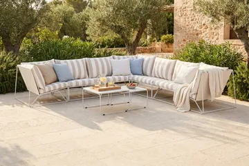 Usteryd utomhus hörnsoffa 7-sits vändbar - Beige/Striped - Products - Utemöbler & utemiljö - Loungemöbler - Loungeset & loungegrupp