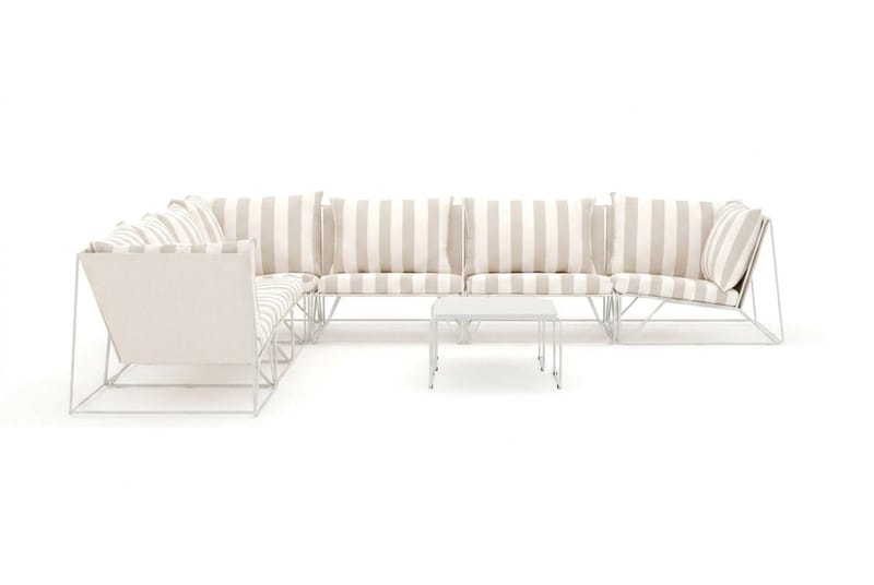 Usteryd utomhus hörnsoffa 7-sits vändbar - Beige/Striped - Products - Utemöbler & utemiljö - Loungemöbler - Loungeset & loungegrupp