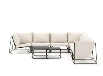 Usteryd utomhus hörnsoffa 7-sits vändbar - Svart/Beige - Products - Utemöbler & utemiljö - Loungemöbler - Loungesoffor