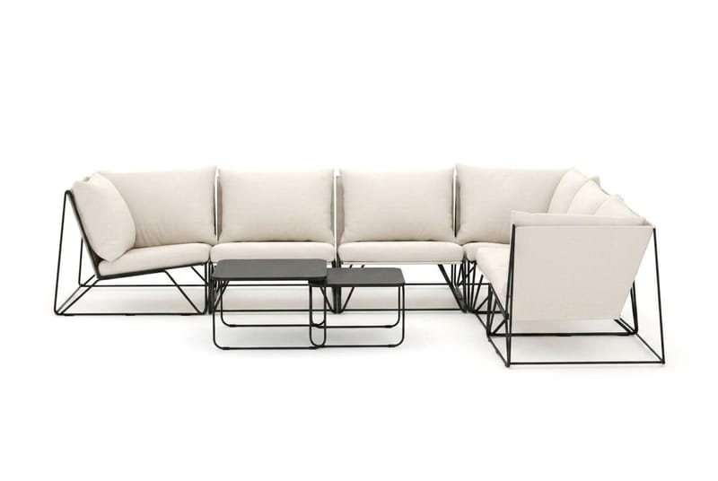 Usteryd utomhus L-soffa 6-sits vändbar - Svart/Beige - Products - Utemöbler & utemiljö - Loungemöbler - Loungesoffor
