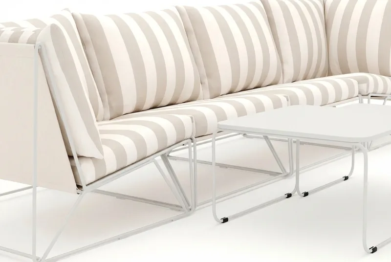 Usteryd utomhus rak 4-sits soffa - Beige/Striped - Products - Utemöbler & utemiljö - Loungemöbler - Loungesoffor