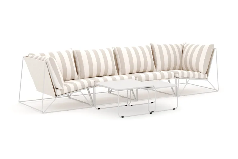 Usteryd utomhus rak 4-sits soffa, Beige/Striped