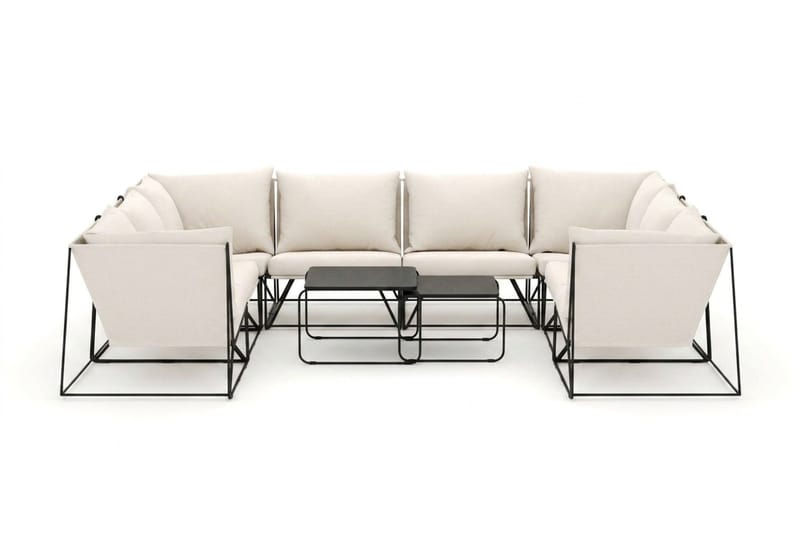 Usteryd utomhus U-soffa 8-sits med stängt avslut - Svart/Beige - Products - Utemöbler & utemiljö - Loungemöbler - Loungesoffor