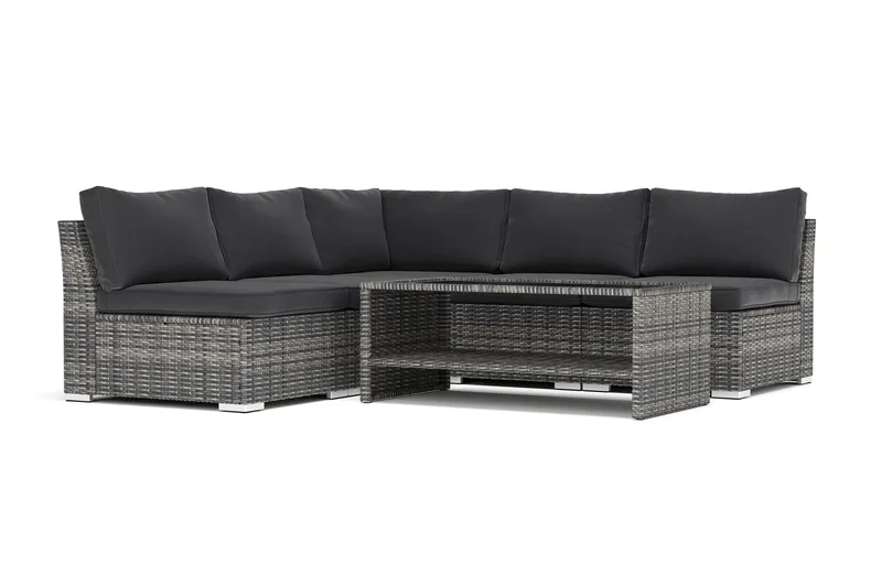 Wisconsin utomhus hörnsoffa 5-sits vändbar med öppet avslut - Grå - Products - Utemöbler & utemiljö - Loungemöbler - Loungeset & loungegrupp