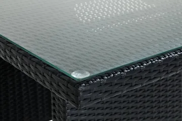 Bahamas Loungebord och Soffbord Utomhus 100 cm Konstrotting Glas - Svart - Products - Utemöbler & utemiljö - Utebord & trädgårdsbord - Loungebord & soffbord utomhus