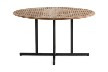Lines Runt Matbord Utomhus 140 cm i Akaciaträ för Uteplats och Trädgård - Svart / Brun - Products - Utemöbler & utemiljö - Utebord & trädgårdsbord - Matbord utomhus