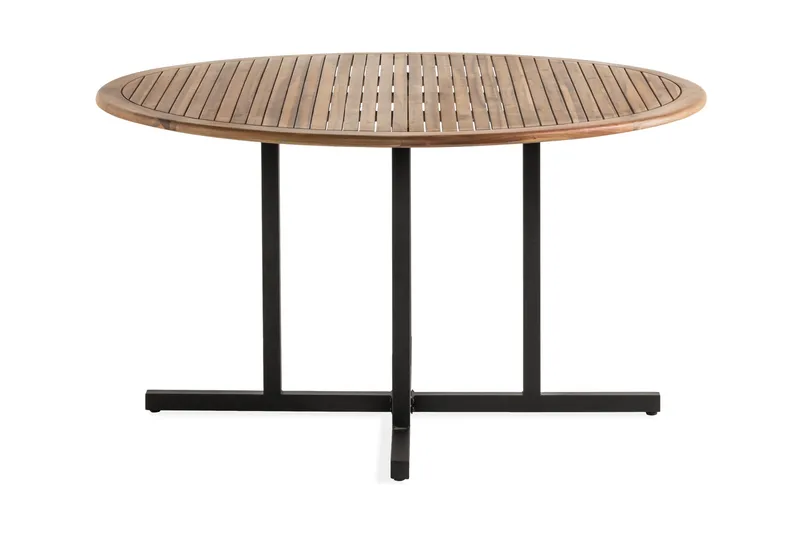 Lines Runt Matbord Utomhus 140 cm i Akaciaträ för Uteplats och Trädgård - Svart / Brun - Products - Utemöbler & utemiljö - Utebord & trädgårdsbord - Matbord utomhus
