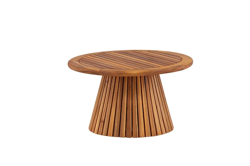 Lumpur Runt Soffbord och Sidobord Ribbor Utomhus 70 cm - Brun - Products - Utemöbler & utemiljö - Utebord & trädgårdsbord - Loungebord & soffbord utomhus