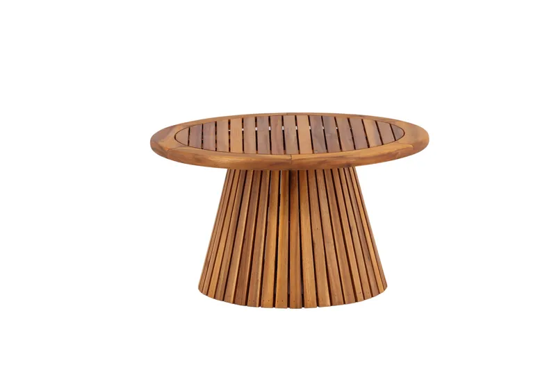 Lumpur Runt Soffbord och Sidobord Ribbor Utomhus 70 cm - Brun - Products - Utemöbler & utemiljö - Utebord & trädgårdsbord - Loungebord & soffbord utomhus