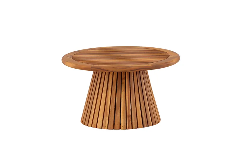 Lumpur Runt Soffbord och Sidobord Ribbor Utomhus 70 cm - Brun - Products - Utemöbler & utemiljö - Utebord & trädgårdsbord - Loungebord & soffbord utomhus