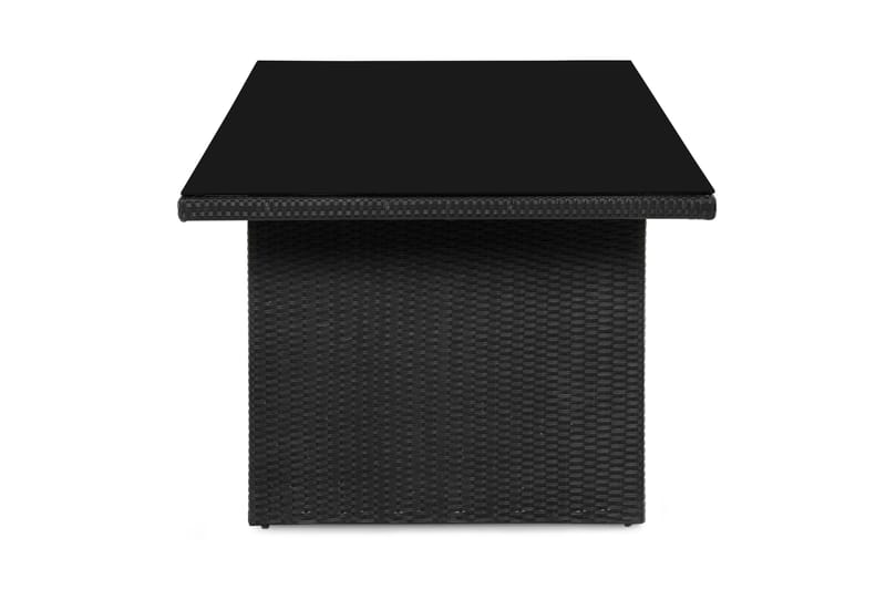 Majestic Matbord Utomhus 210x100 cm – Utebord i konstrotting med bordsskiva i Glas för Trädgård och Altan - Svart - Products - Utemöbler & utemiljö - Utebord & trädgårdsbord - Matbord utomhus