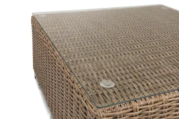 Marcus Loungebord och Soffbord Utomhus 70 cm Konstrotting Glas - Natur - Products - Utemöbler & utemiljö - Utebord & trädgårdsbord - Loungebord & soffbord utomhus