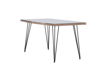 Viga Matbord Utomhus 90x160 cm – Rektangulärt Utebord i stål med glasskiva för Trädgården - Brun - Products - Utemöbler & utemiljö - Utebord & trädgårdsbord - Matbord utomhus