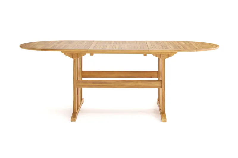 Menorca Ovalt Förlängningbart Matbord i trä Utomhus 90x150 cm - Teak / Natur - Products - Utemöbler & utemiljö - Utebord & trädgårdsbord - Matbord utomhus