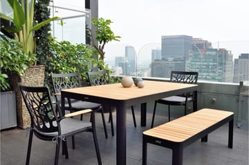 Portals Matbord Utomhus 161x95 cm - Teak/Svart - Products - Utemöbler & utemiljö - Utebord & trädgårdsbord - Matbord utomhus