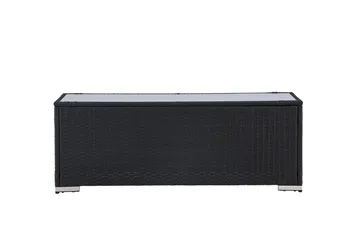 London Soffbord och Loungebord Utomhus 120 cm Konstrotting Glas - Svart - Products - Utemöbler & utemiljö - Utebord & trädgårdsbord - Loungebord & soffbord utomhus