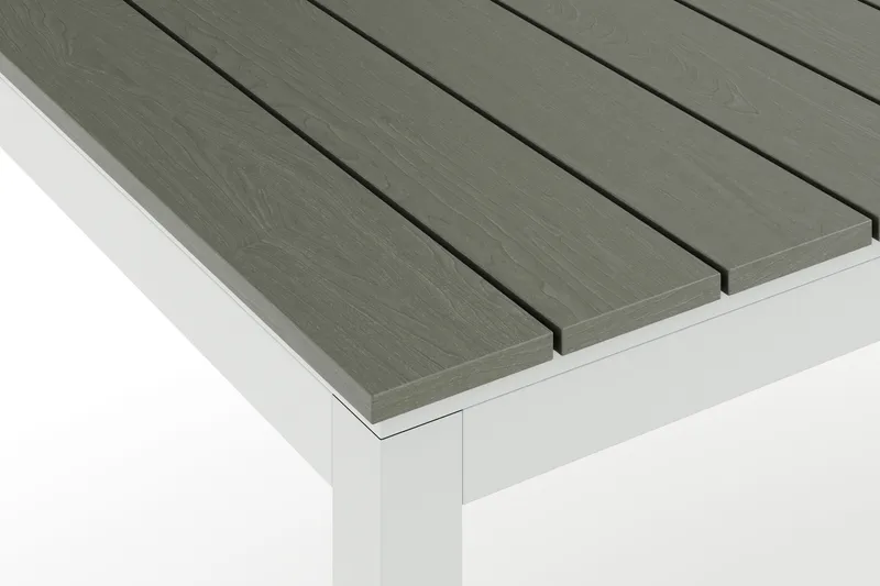 Tunis Rektangulärt Stort Förlängningsbart Matbord utomhus 205/305x90 cm i metall plast - Grå/Vit - Products - Utemöbler & utemiljö - Utebord & trädgårdsbord - Matbord utomhus