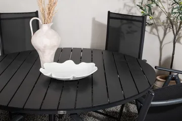 Break Matgrupp Utomhus Rund 150 cm + 6 Break Positionsstol - Svart - Products - Utemöbler & utemiljö - Utegrupp - Matgrupp utomhus