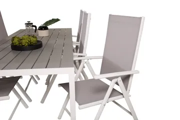 Buitepos Matgrupp Utomhus inkl 6 Positionsstolar - Polywood/Vit - Products - Utemöbler & utemiljö - Utegrupp - Matgrupp utomhus