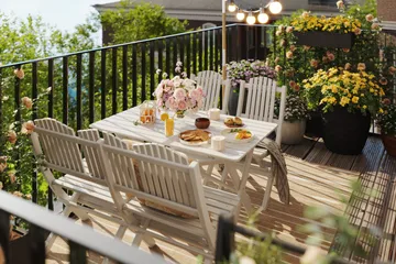 Delpino Matgrupp Utomhus 125 cm - Vit - Products - Utemöbler & utemiljö - Utegrupp - Matgrupp utomhus