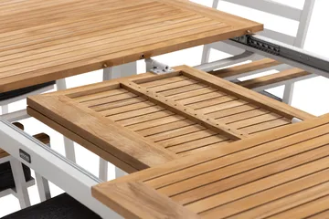 Las Vegas Matgrupp Utomhus 220-280 cm + 8 Oliver Matstol - Teak/Vit - Products - Utemöbler & utemiljö - Utegrupp - Matgrupp utomhus