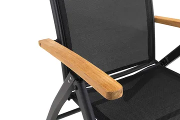 Las Vegas Matgrupp Utomhus 220-280x100+ 6 Stolar m Dyna - Svart/Teak - Products - Utemöbler & utemiljö - Utegrupp - Matgrupp utomhus