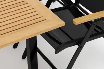 Las Vegas utomhus matgrupp förlängningsbart 152-210x90 cm med 6 Las Vegas positionsstolar - Svart - Products - Utemöbler & utemiljö - Utegrupp - Matgrupp utomhus